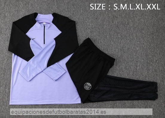 Nuevo Conjunto Completo Sudadera Entrenamiento Paris Saint Germain 23/24 Purpura Negro Baratas